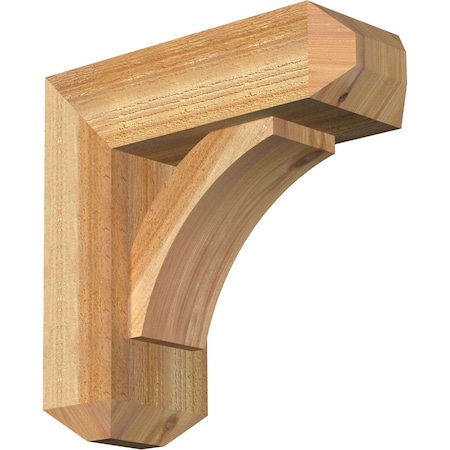 Ekena Millwork Thorton Craftsman Rough Sawn Bracket w/ Offset Brace, Western Red Cedar, 6"W x 16"D x 16"H BKT0604X16X16THR04RWR